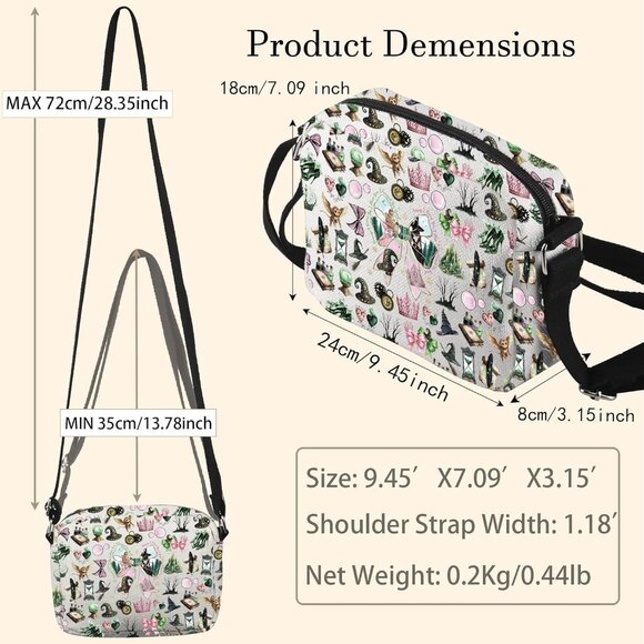 Musical Theater Crossbody Bag Unisex Canvas Gift for Witch Love Fan - Picture 2 of 7